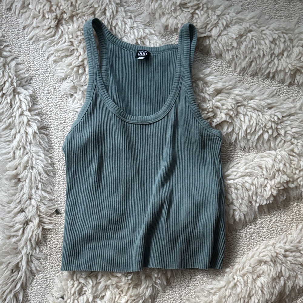 BDG Ribbed Tank Top in Teal